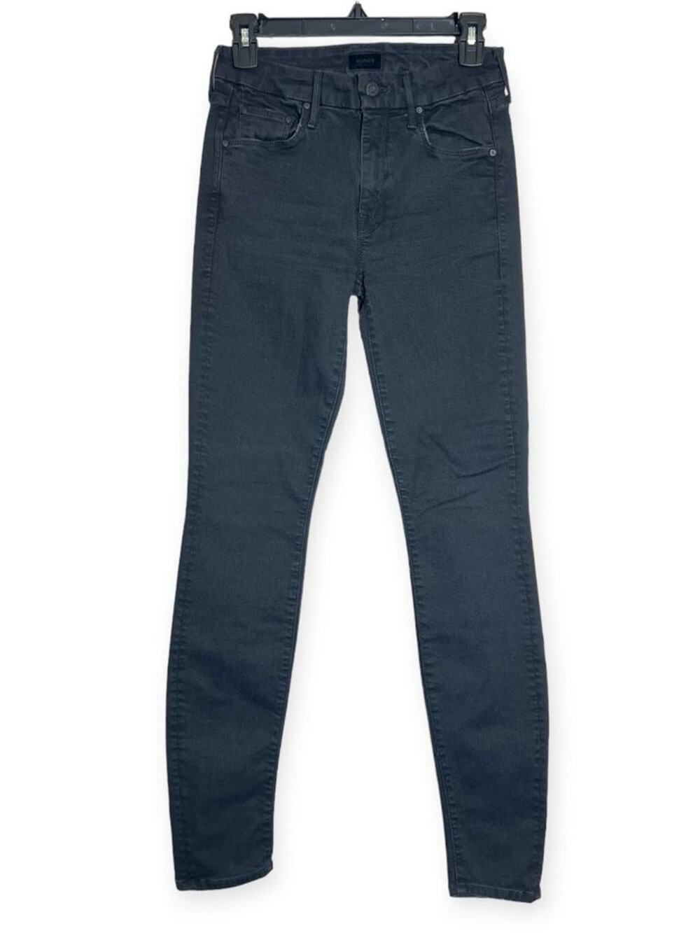 MOTHER The Looker Skinny Jeans SIZE 25x29 Not Guilty Black Stretch Denim USA